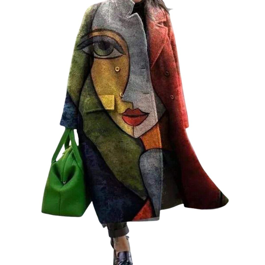 Vinterkappa dam oversized med omlott och mjukt foder i lång modell