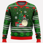 Jultröja unisex med neonfärgad ren och snöflingor, stickad blandning