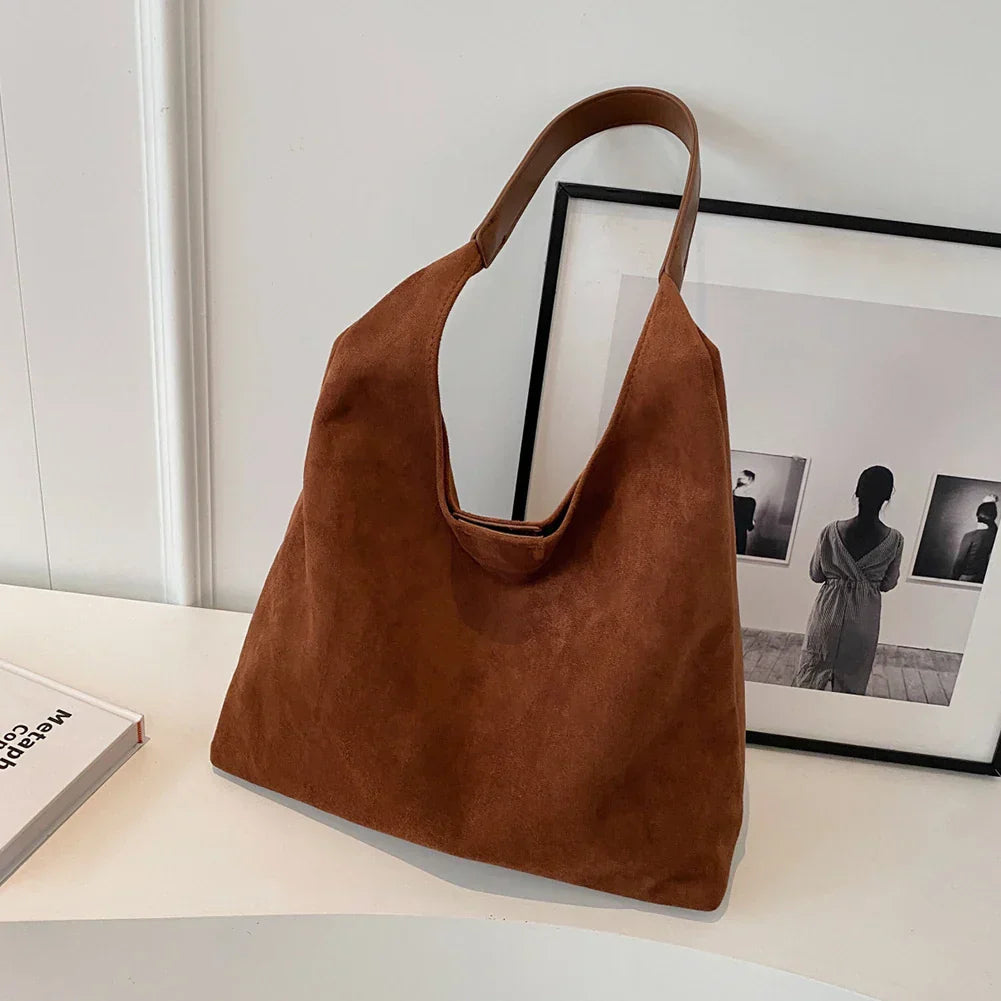 Axelväska dam casual stor shopper med mjuk slouch form