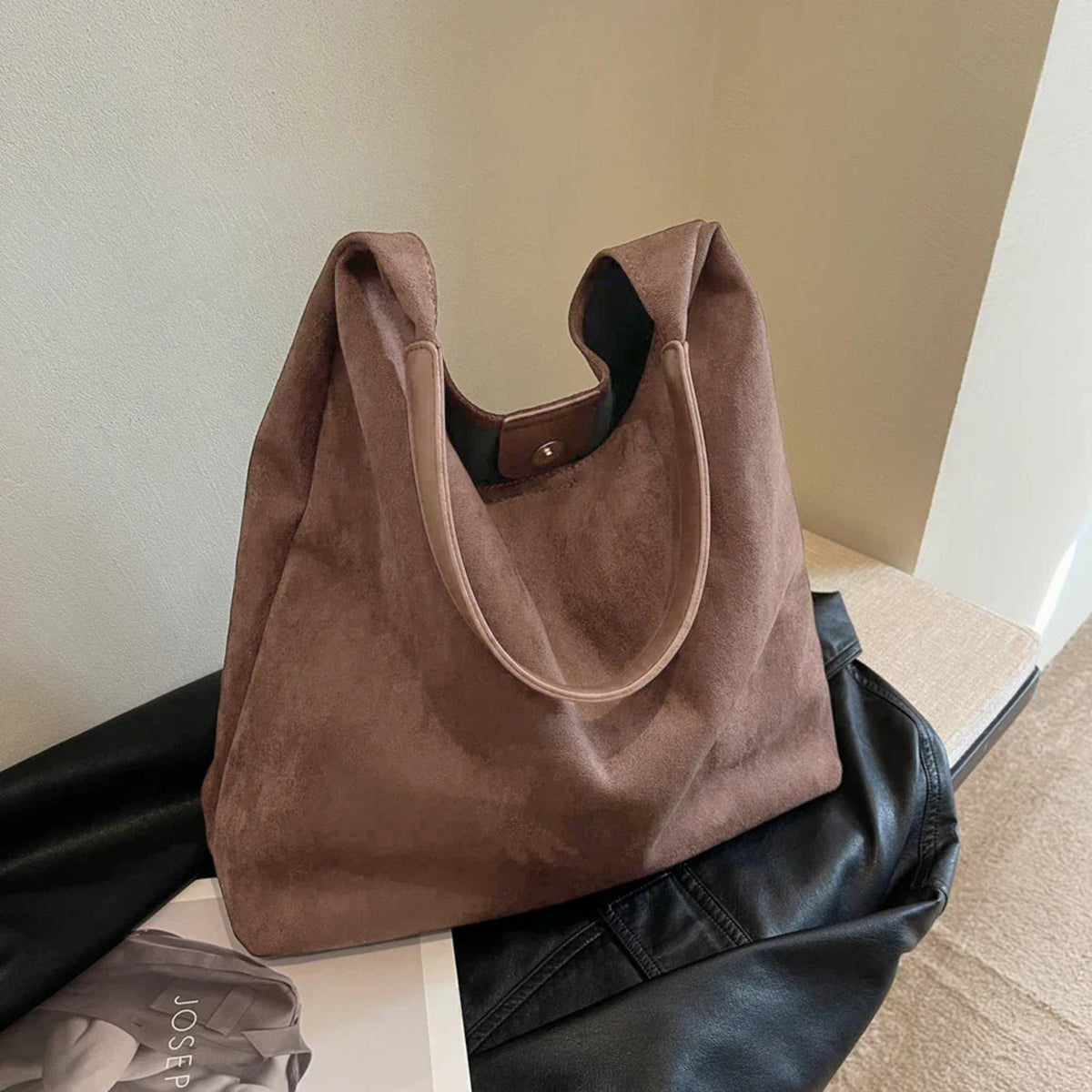 Axelväska dam casual stor shopper med mjuk slouch form