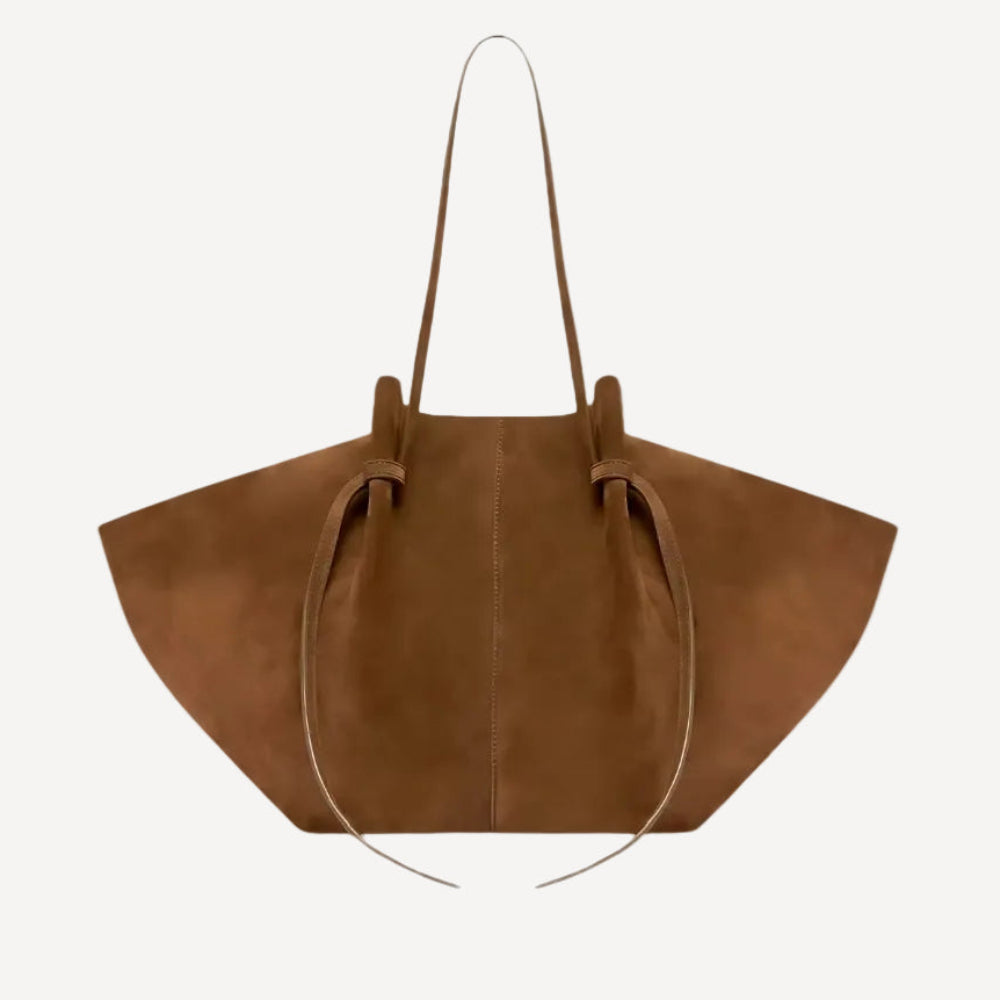 Tote bag dam med långa axelremmar, stor rymlig axelrem i mockaliknande yta